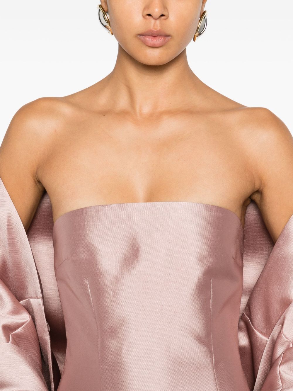 Solace London Renee Strapless Maxi Dress Powder