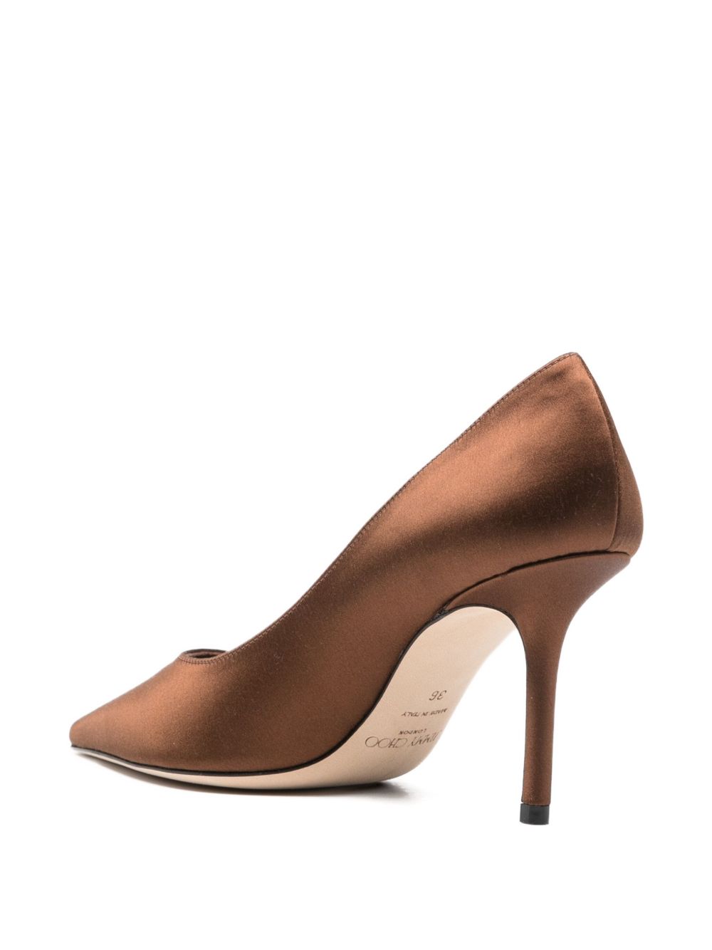 Jimmy Choo Love 85 Satin Stiletto Pumps Brown