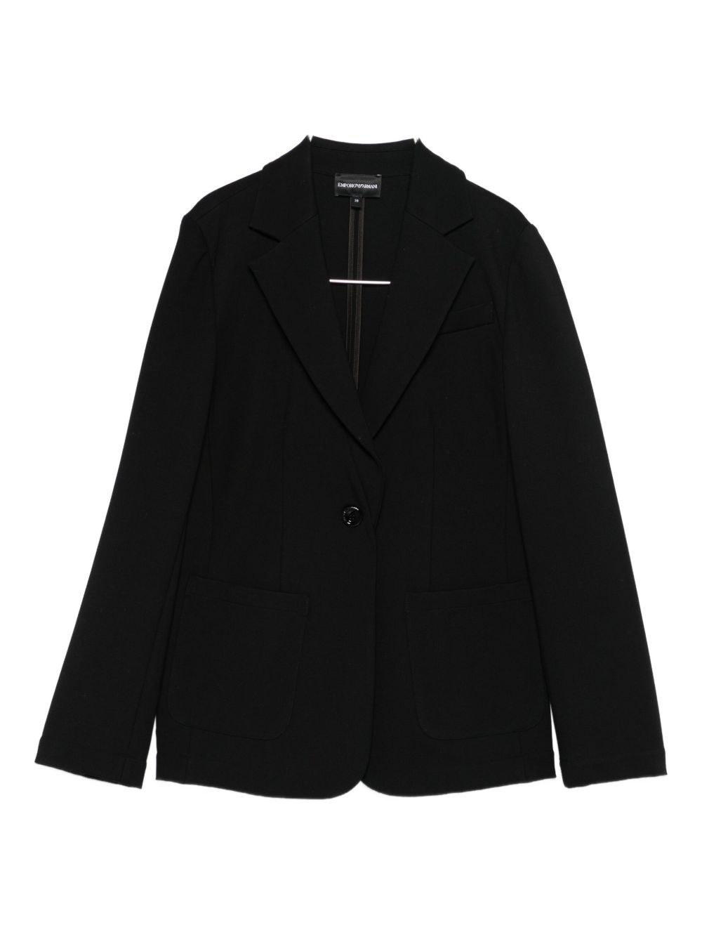 Emporio Armani Single-Breasted Jersey Blazer Black