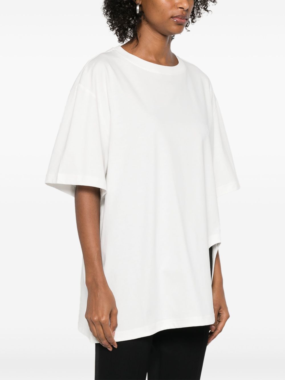 The Attico Embroidered Cotton Crewneck T-Shirt White White