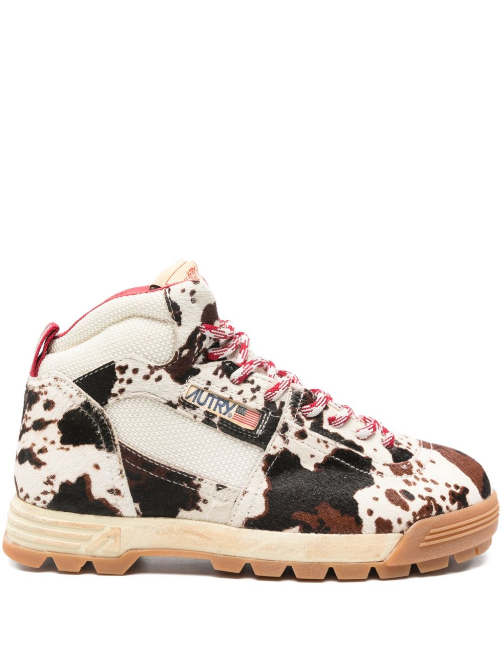 Autry Malga Mid Animal-Print Leather Boots MultiColour