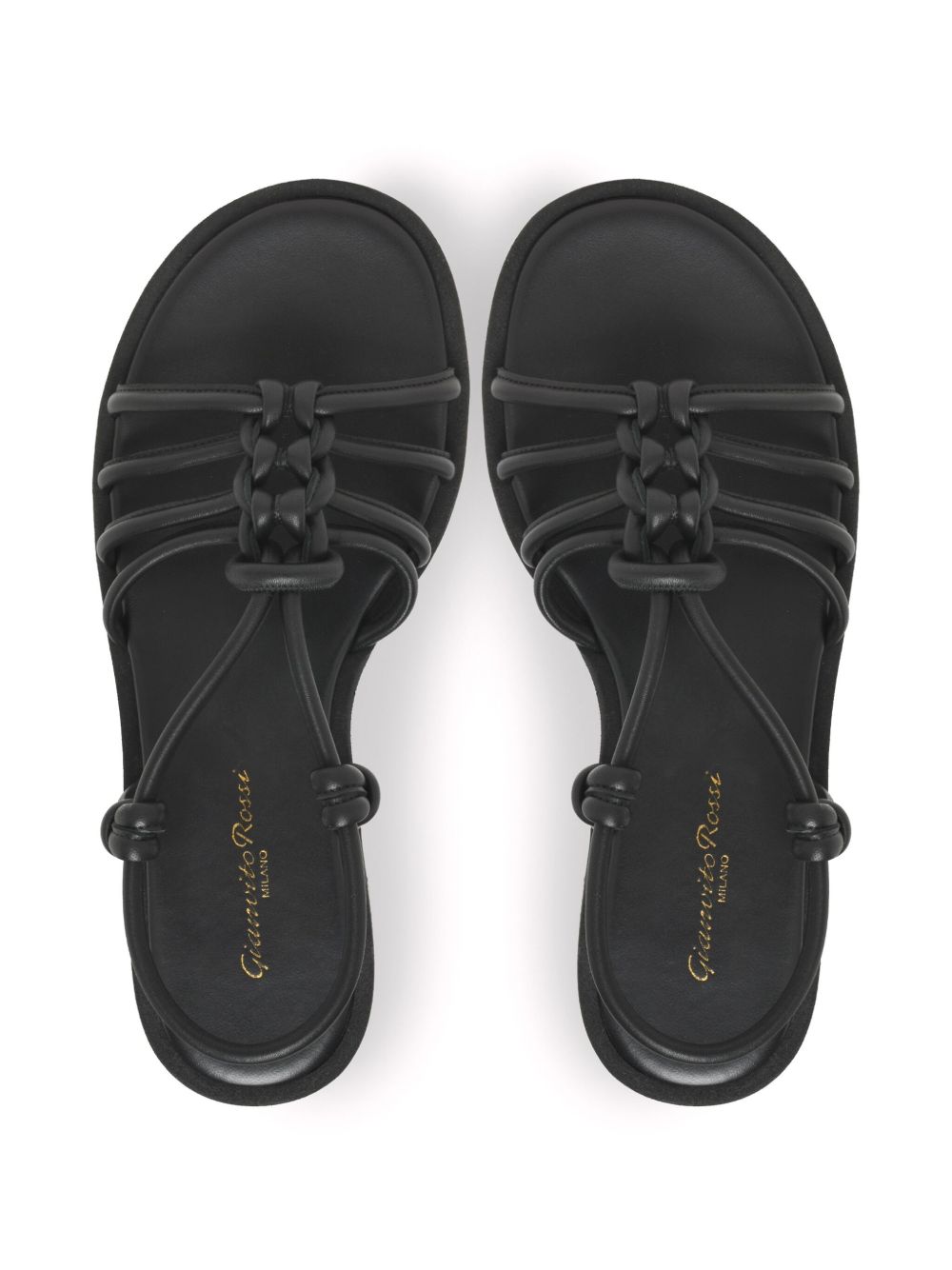 Gianvito Rossi Hebe Nappa Leather Platform Sandals Black