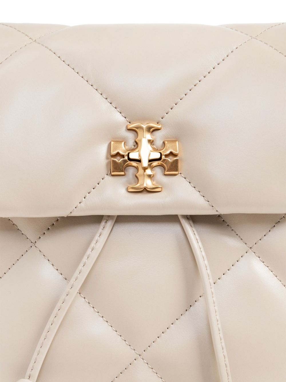 Tory Burch Kira Diamond Quilted Calf Leather Mini Backpack White