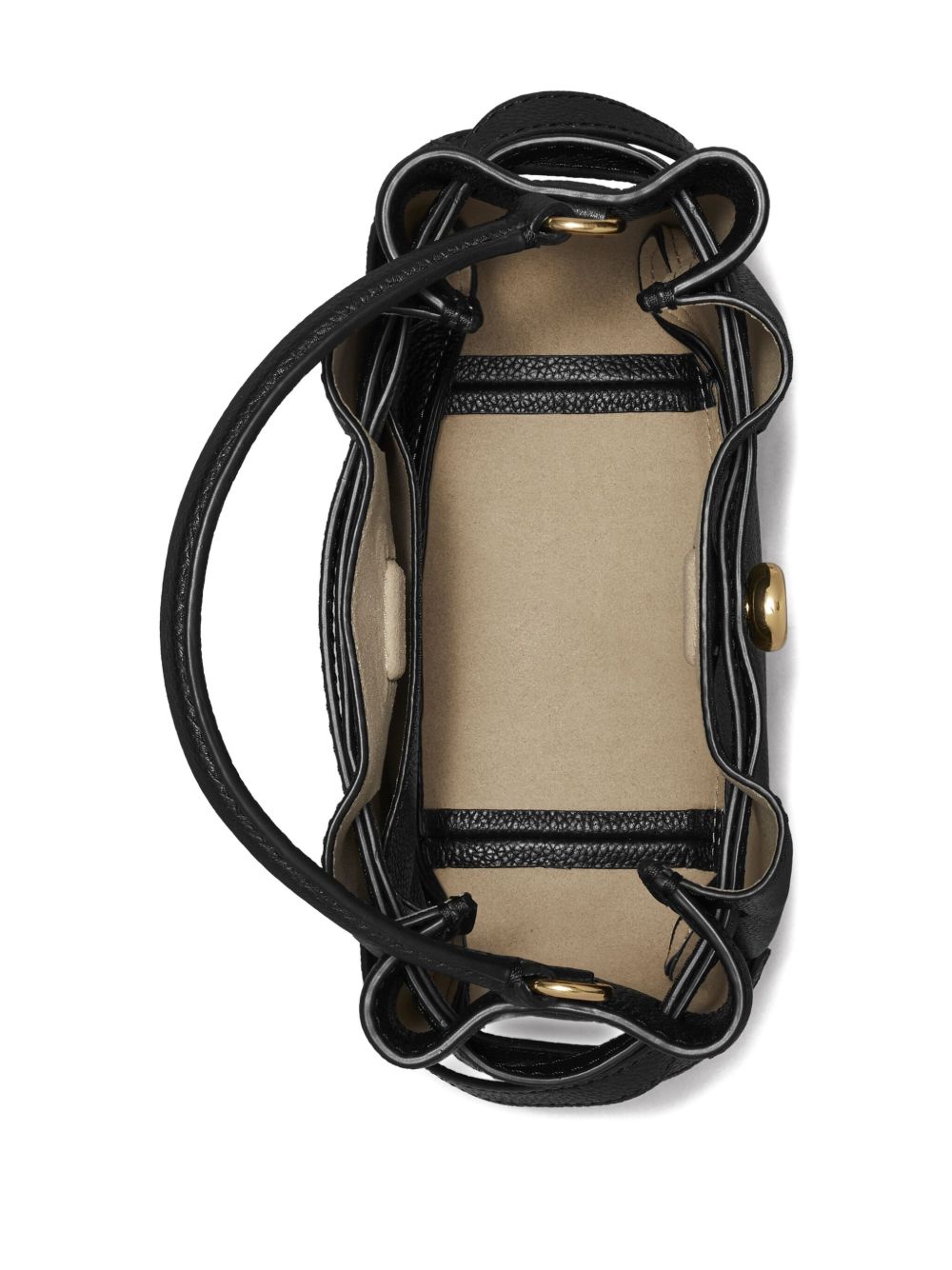 Tory Burch Romy Mini Leather and Suede Bucket Bag Black