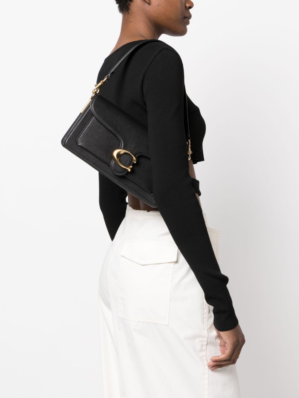 Coach Tabby 26 Leather Shoulder Bag Black