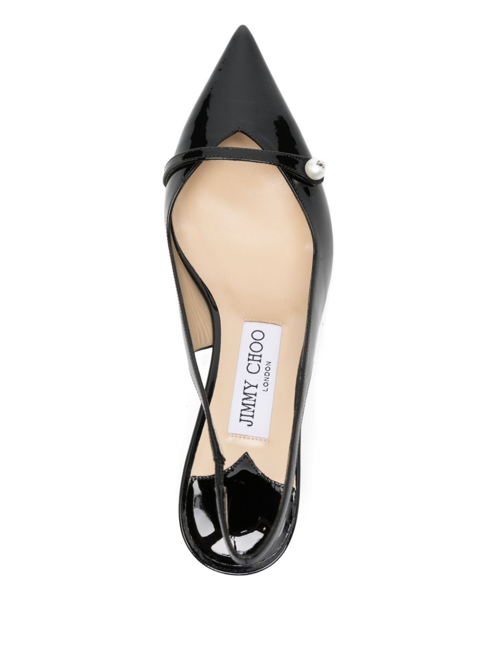 Jimmy Choo With Heel Patent Leather Slingback Pumps Black