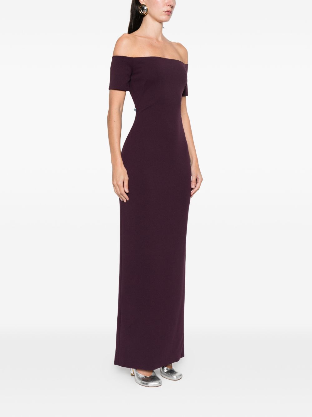 Solace London Nile Off-Shoulder Maxi Dress Purple