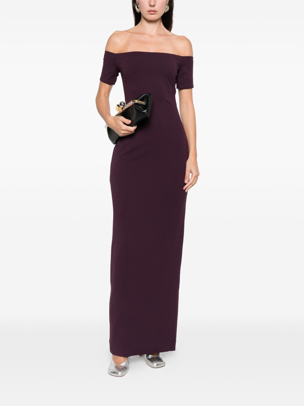 Solace London Nile Off-Shoulder Maxi Dress Purple