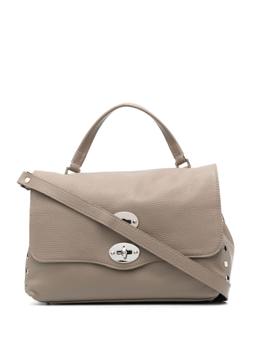 Zanellato Postina Daily Small Pebbled-Leather Handbag Grey