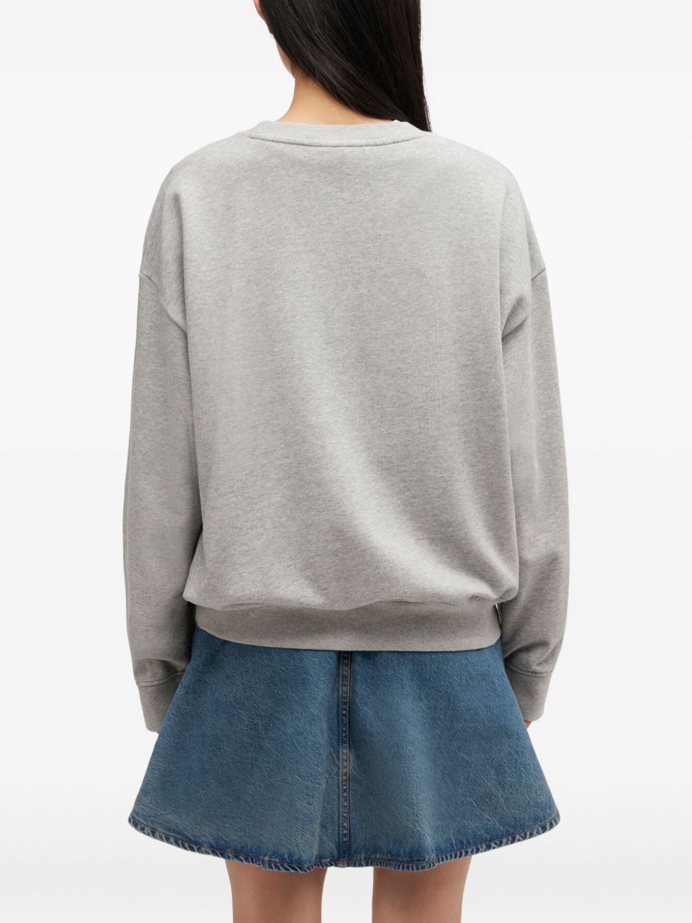 Ganni Margot Kitty Organic Cotton Graphic Sweatshirt Grey