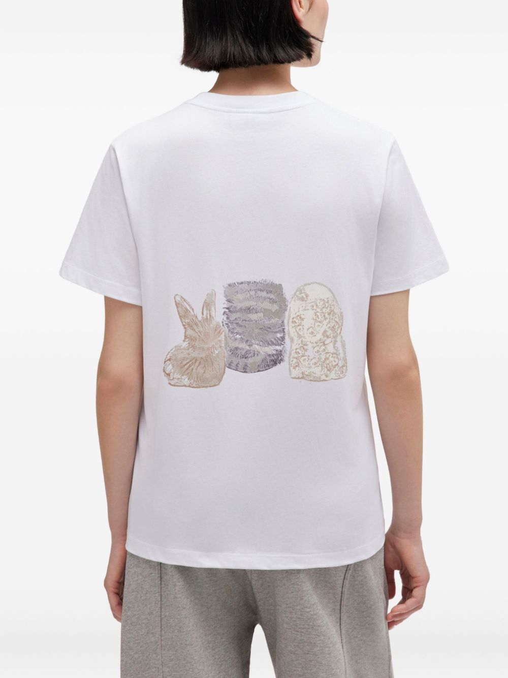 Ganni Graphic Cotton T-Shirt White White
