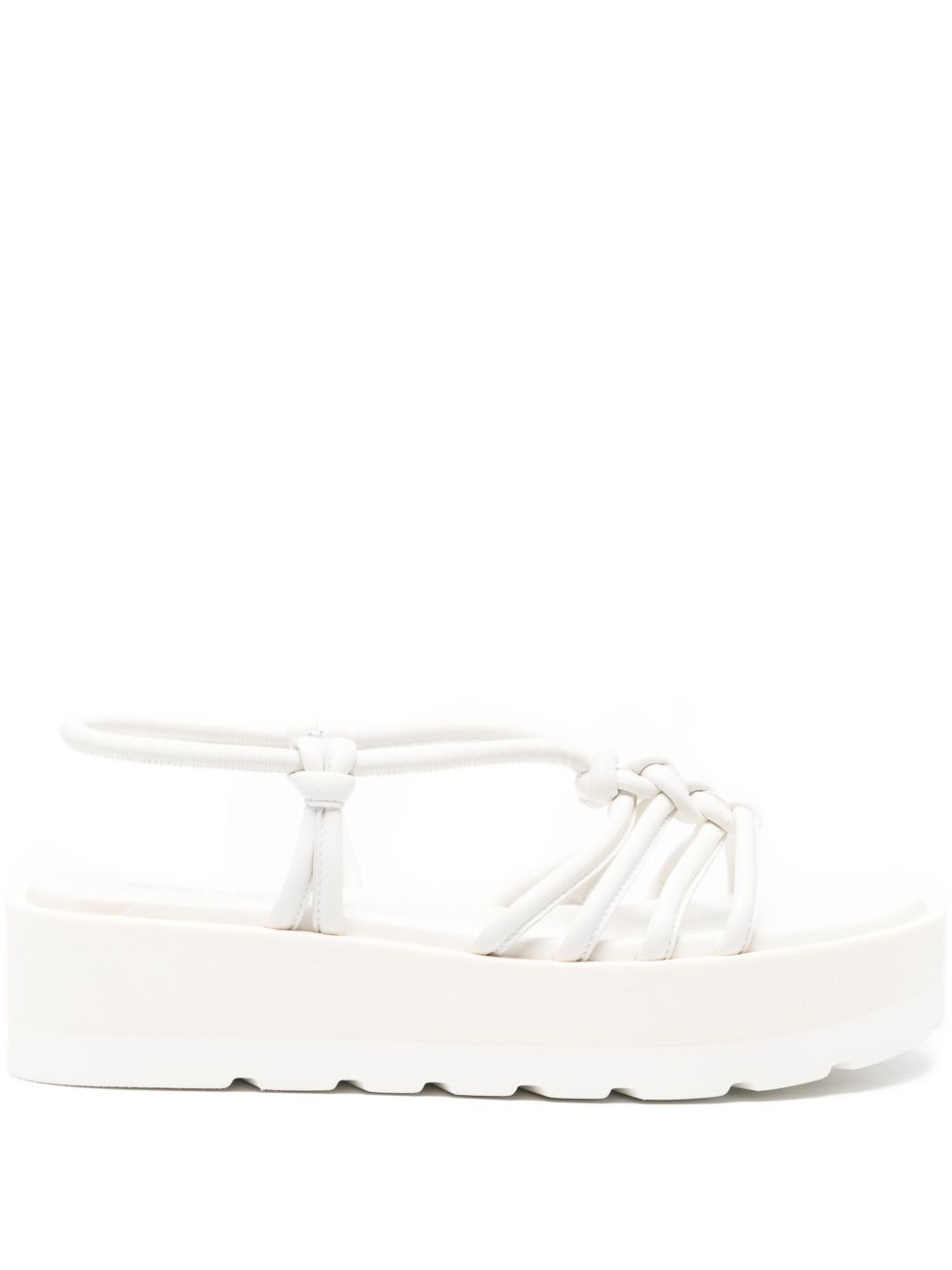 Gianvito Rossi Hebe White Leather Knotted Platform Sandals White