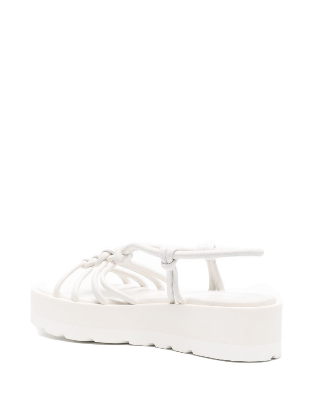 Gianvito Rossi Hebe White Leather Knotted Platform Sandals White