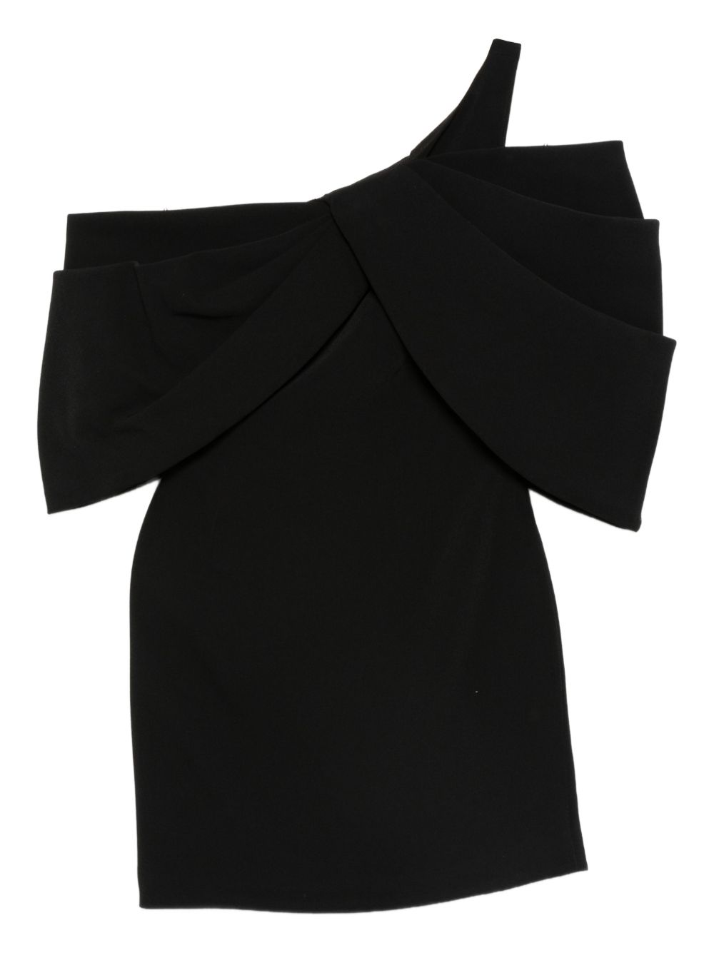 Solace London One-Shoulder Draped Mini Dress Black black