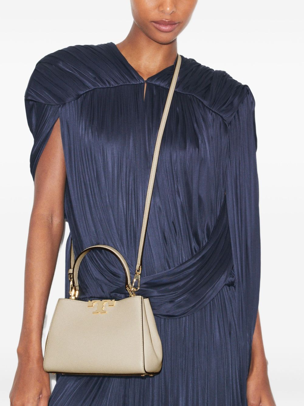 Tory Burch Eleanor Mini Leather Top Handle Bag White