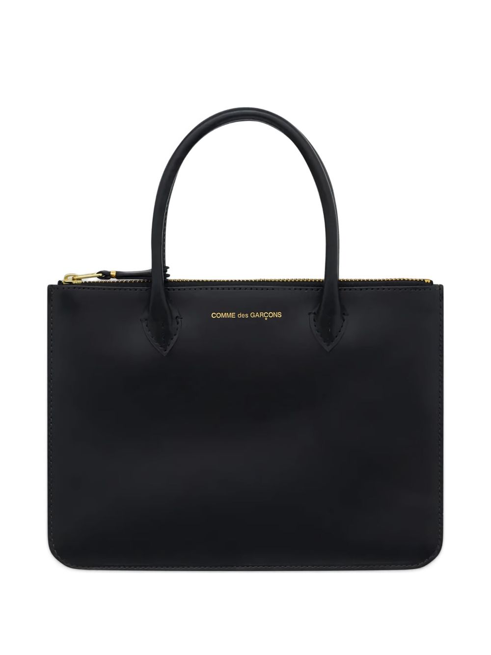 032C Leather Clutch Bag with Dual Top Handles Black