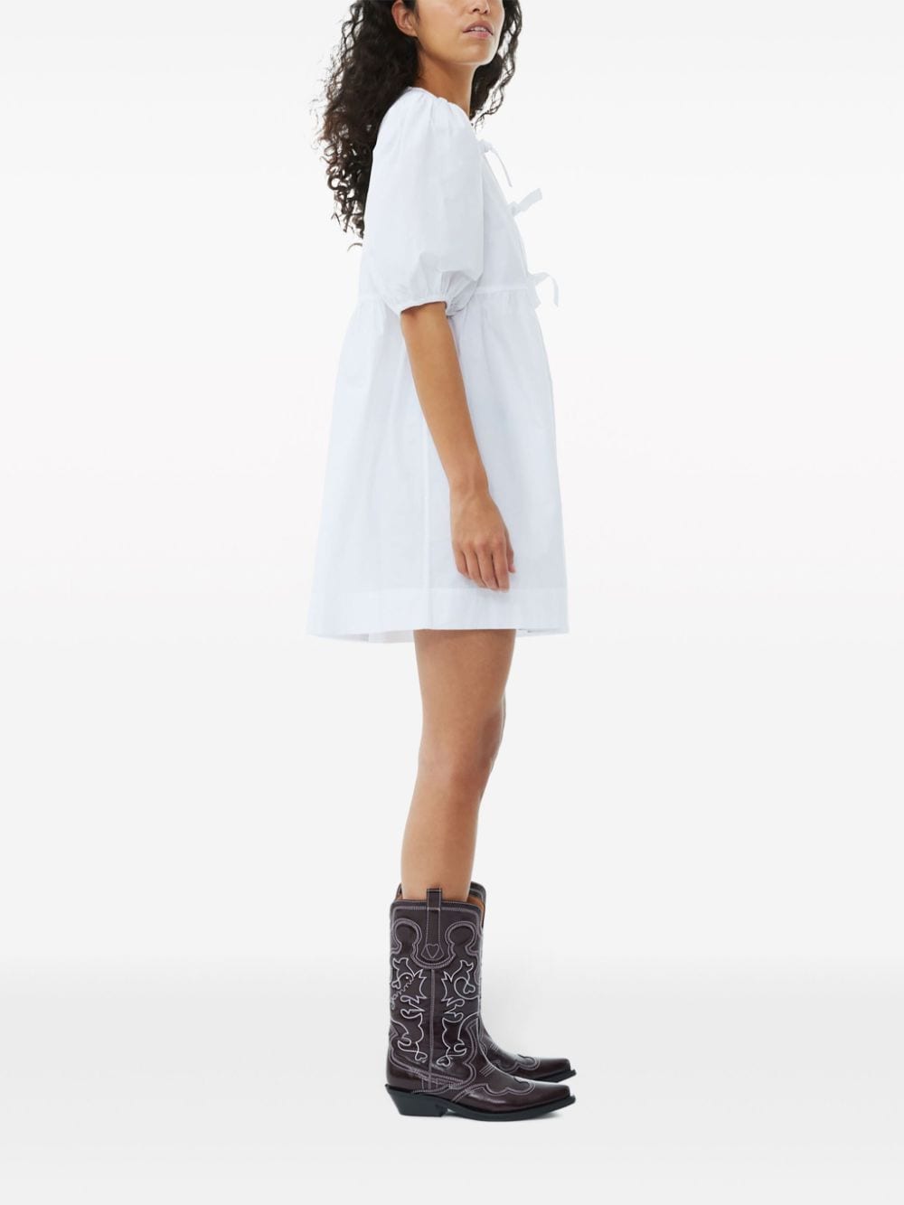 Ganni Organic Cotton Mini Dress White