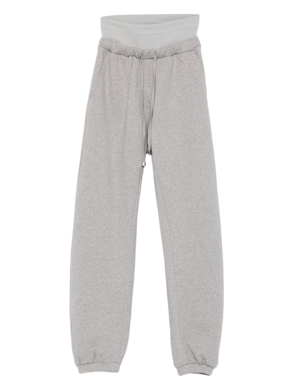 The Attico Cotton Drawstring Tapered Trousers Grey