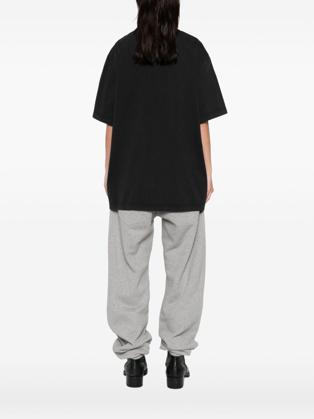 The Attico Cutout Cotton T-Shirt Black black