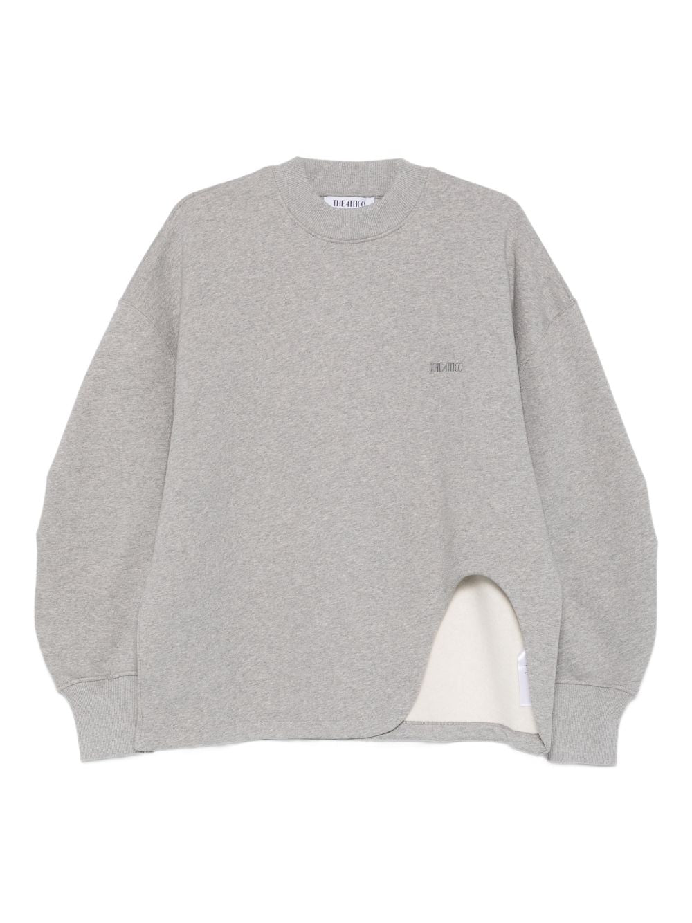 The Attico Logo-Detail Cutout Grey Cotton Sweater Grey