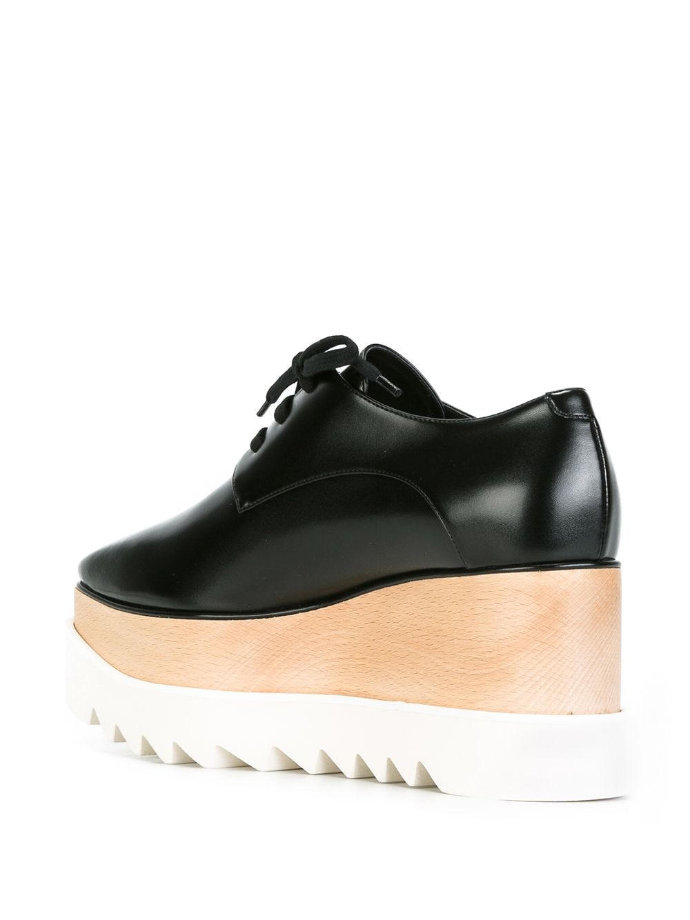 Stella McCartney Elyse Platform Wedge Lace-Up Black Sneakers Black