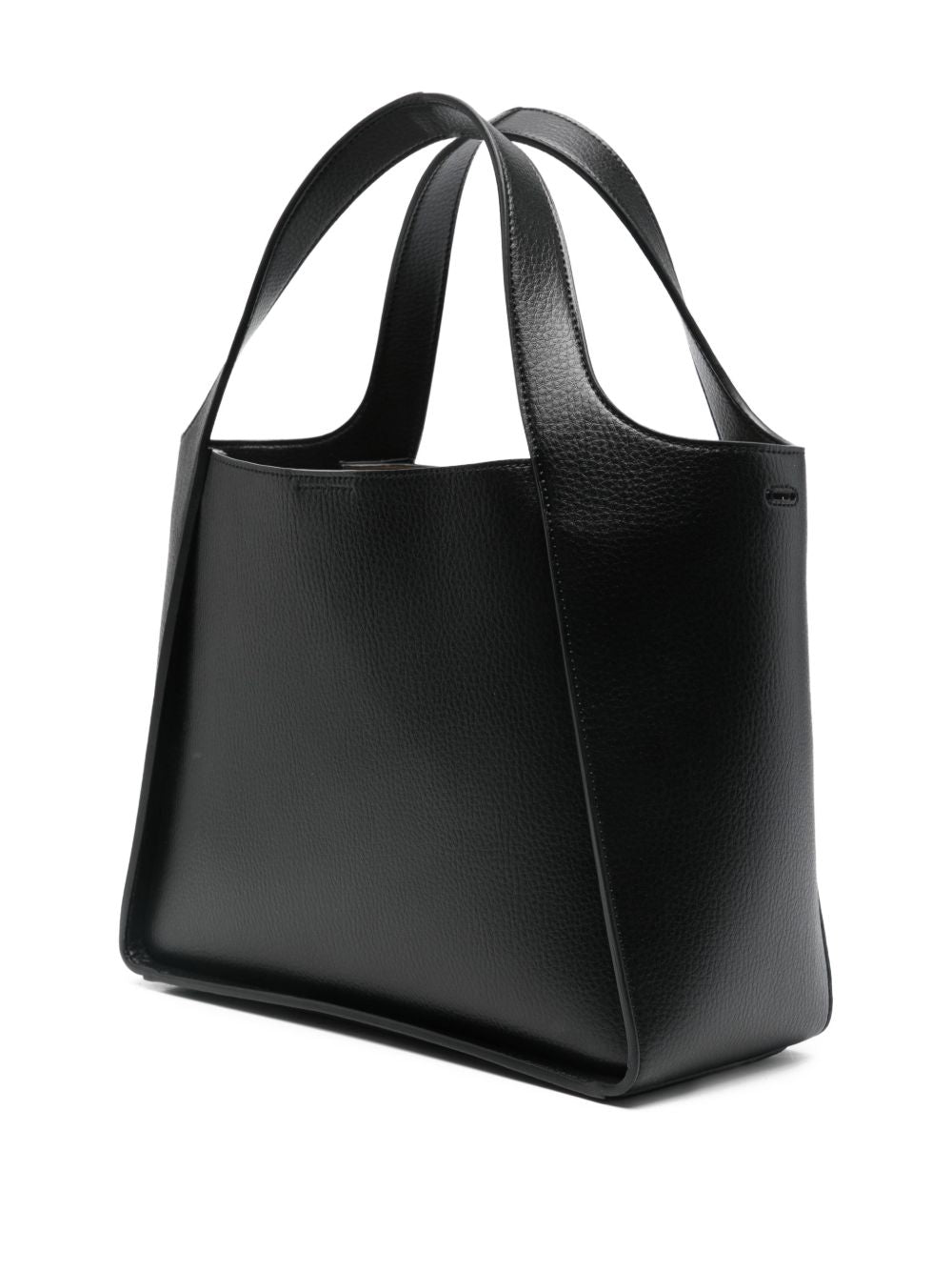 Stella McCartney Logo Tote Bag in Black Leather Black