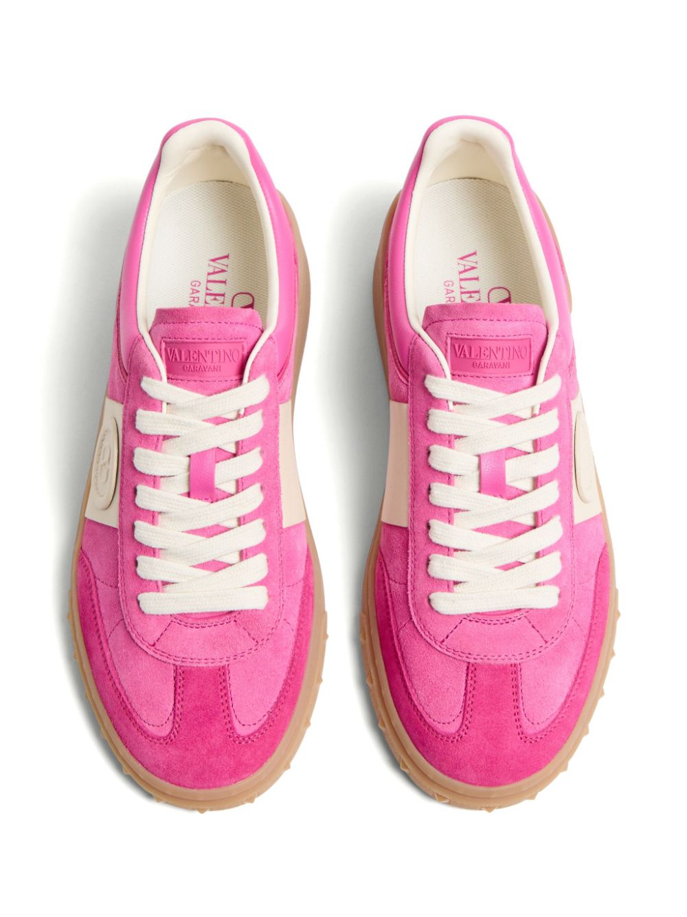 Valentino Garavani Upvillage Panelled Calf Leather Sneakers Fuchsia