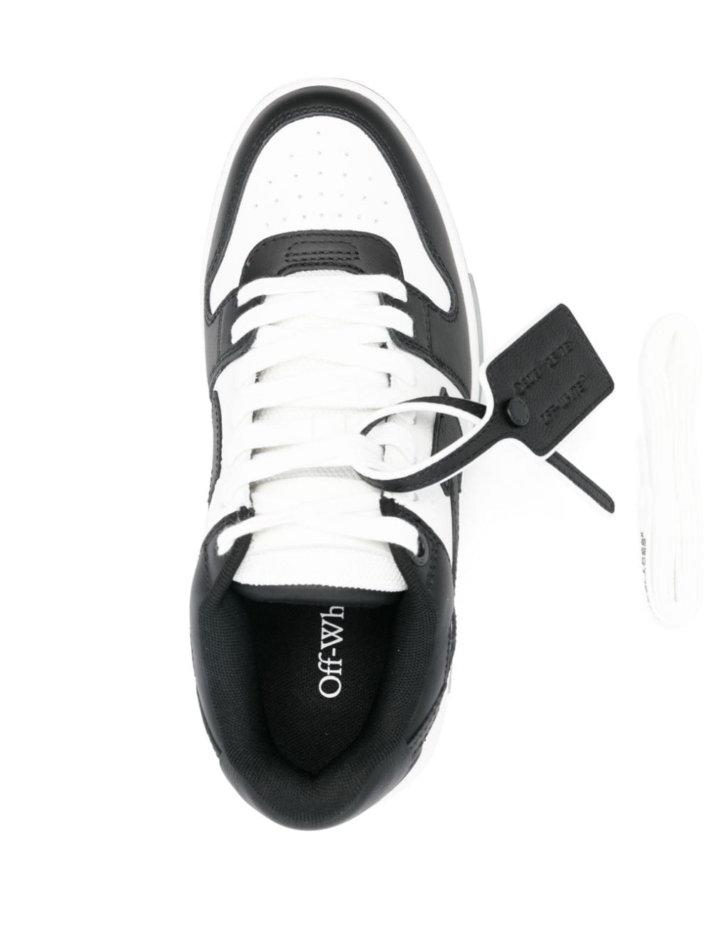 Off White Out Of Office Silk and Nylon Leather Sneakers Black black