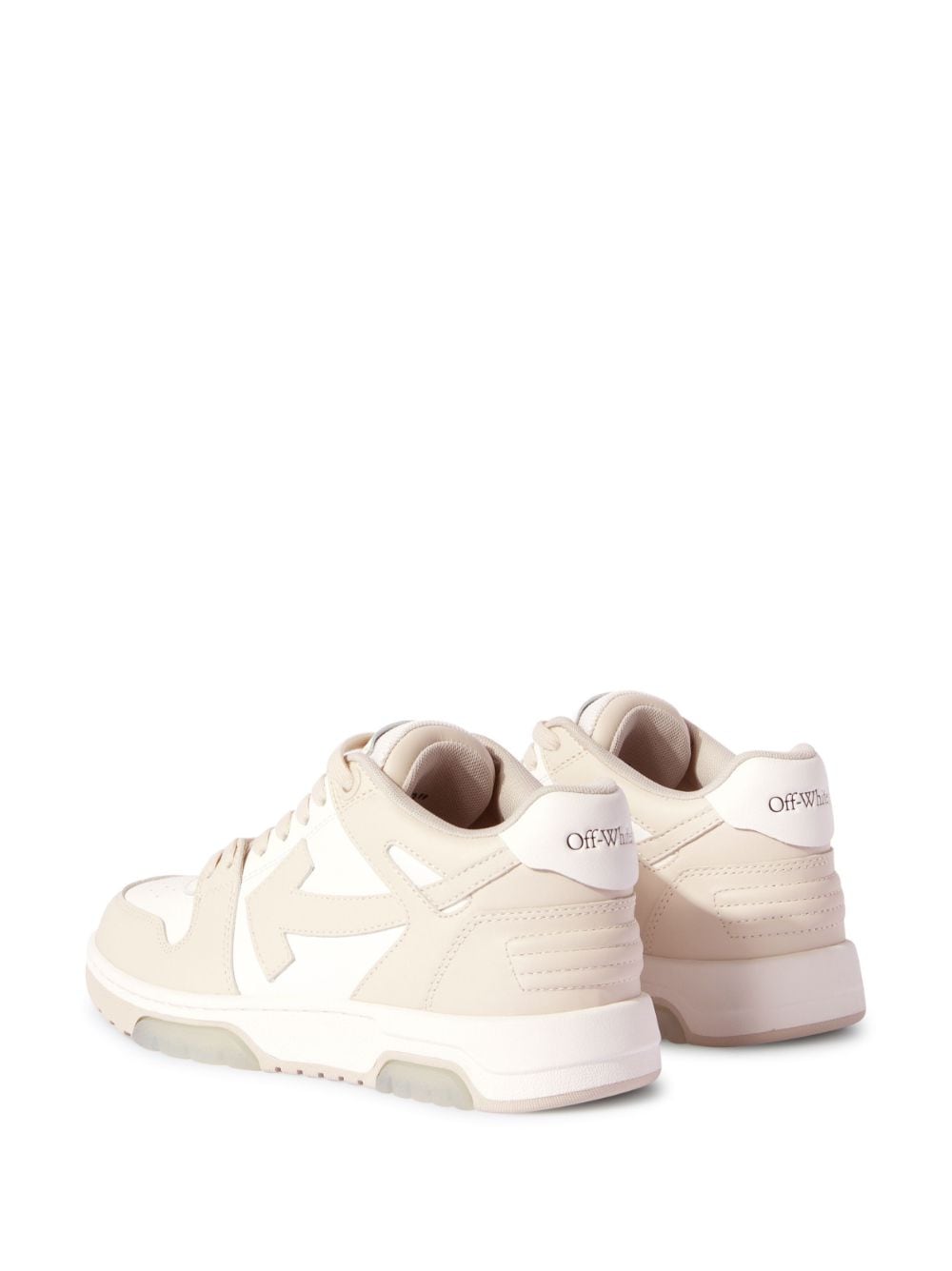Off White Out Of Office Silk & Nylon Leather Sneakers Beige