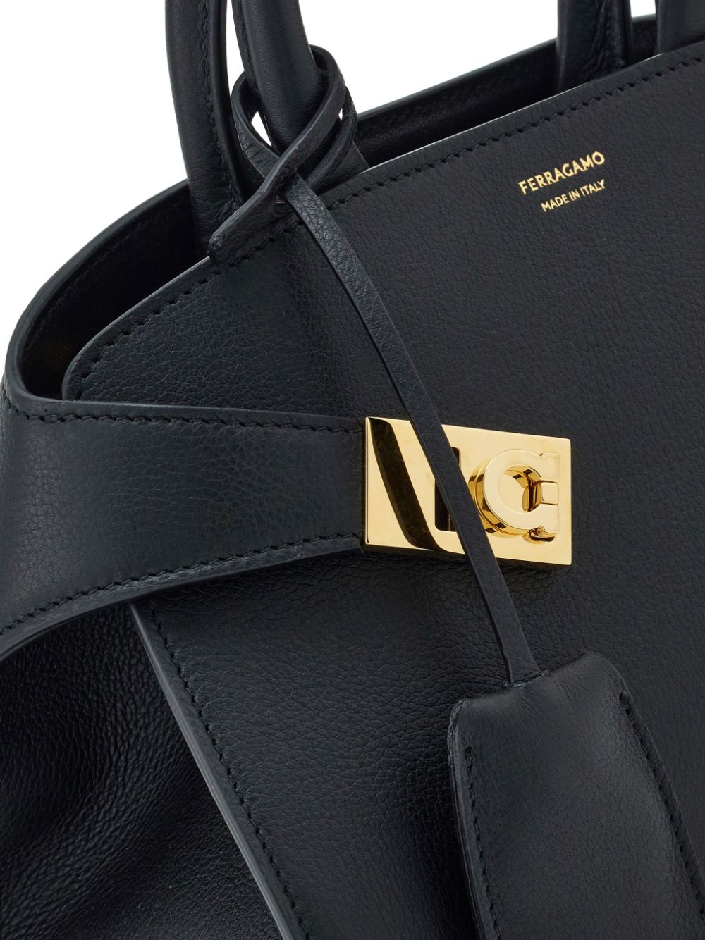 Ferragamo Hug Mini Leather Handbag Black