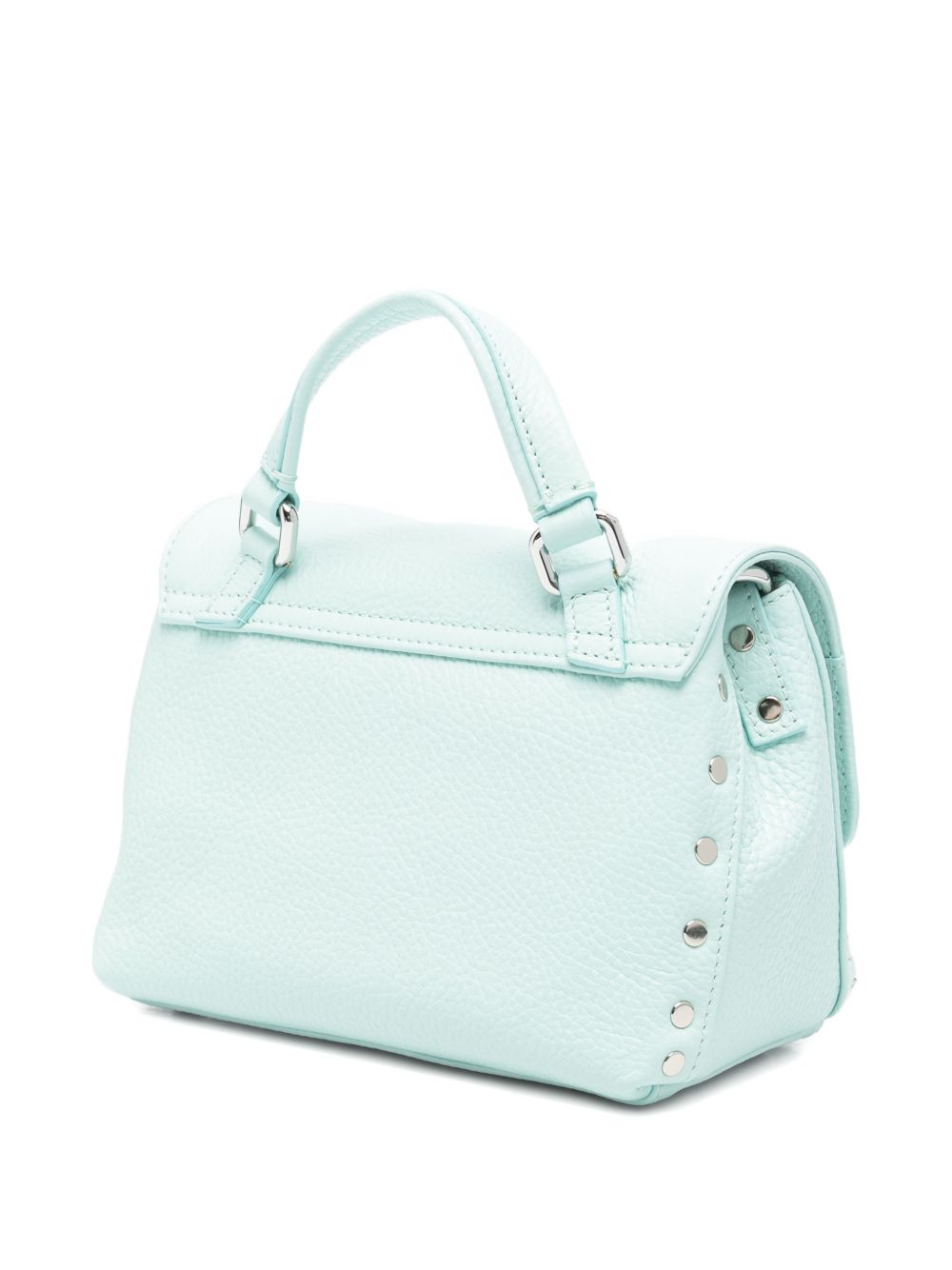 Zanellato Postina Daily Baby Leather Handbag Clear Blue