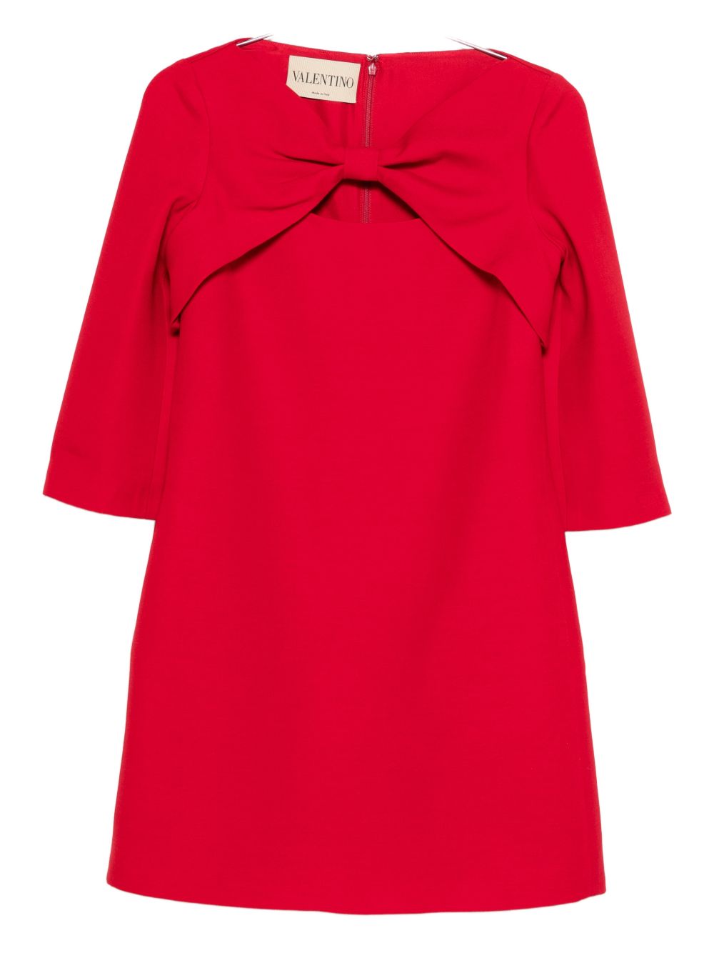 Valentino Wool and Silk Mini Dress Red red
