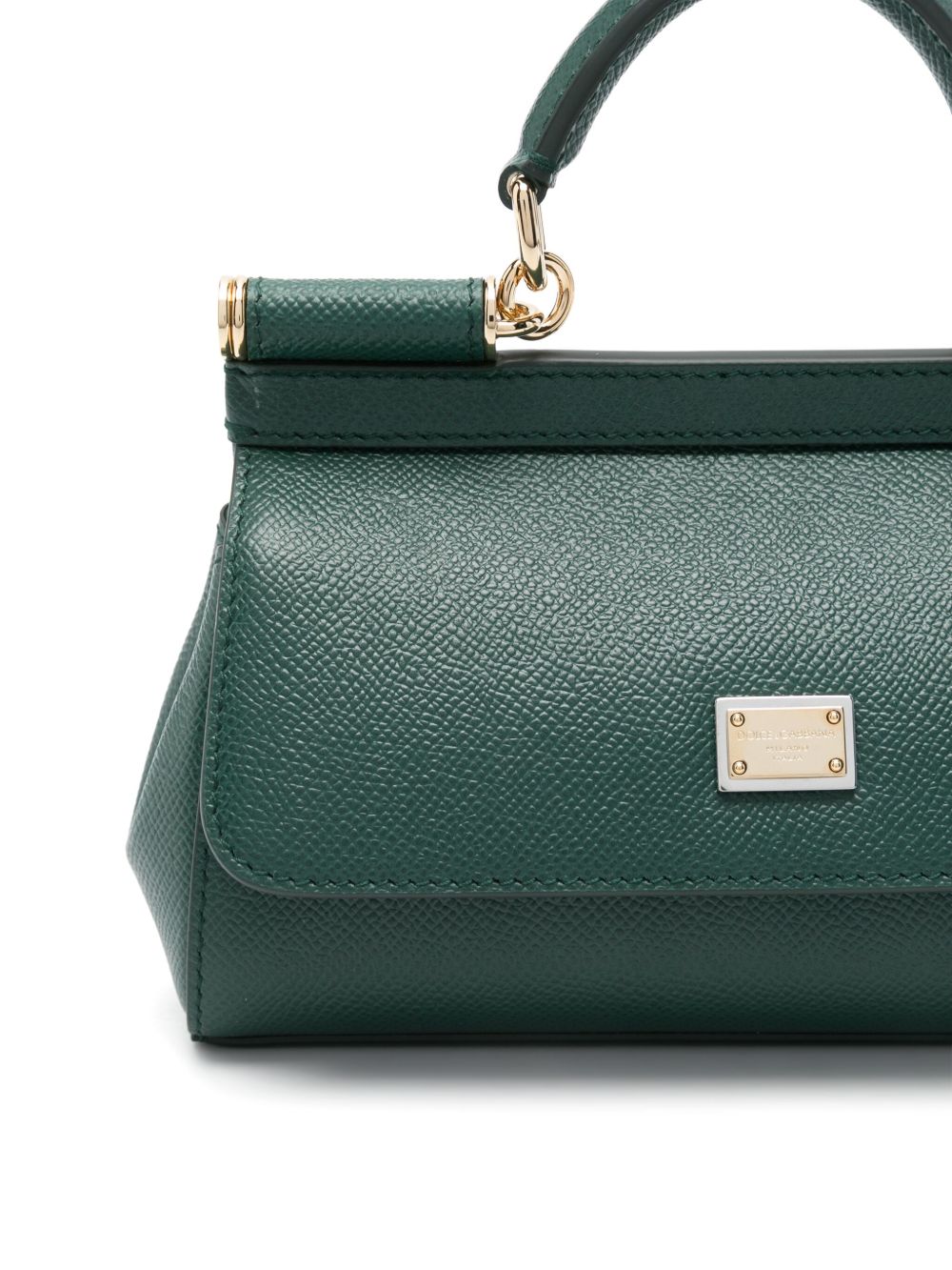 Dolce & Gabbana Sicily Small Calf Leather Handbag Dark Green