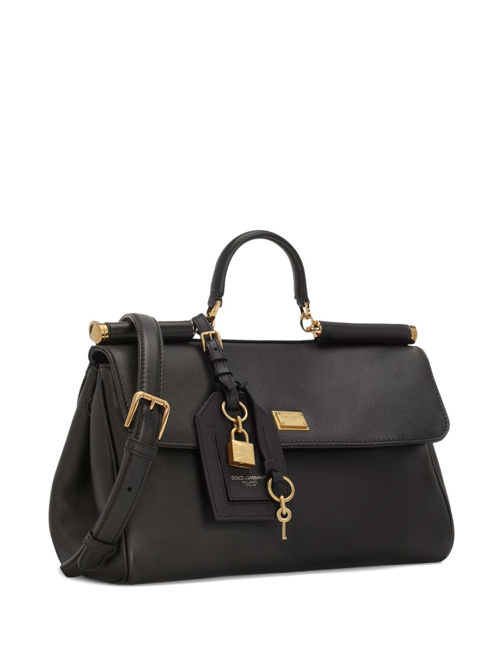 Dolce & Gabbana My Sicily Leather Handbag Black