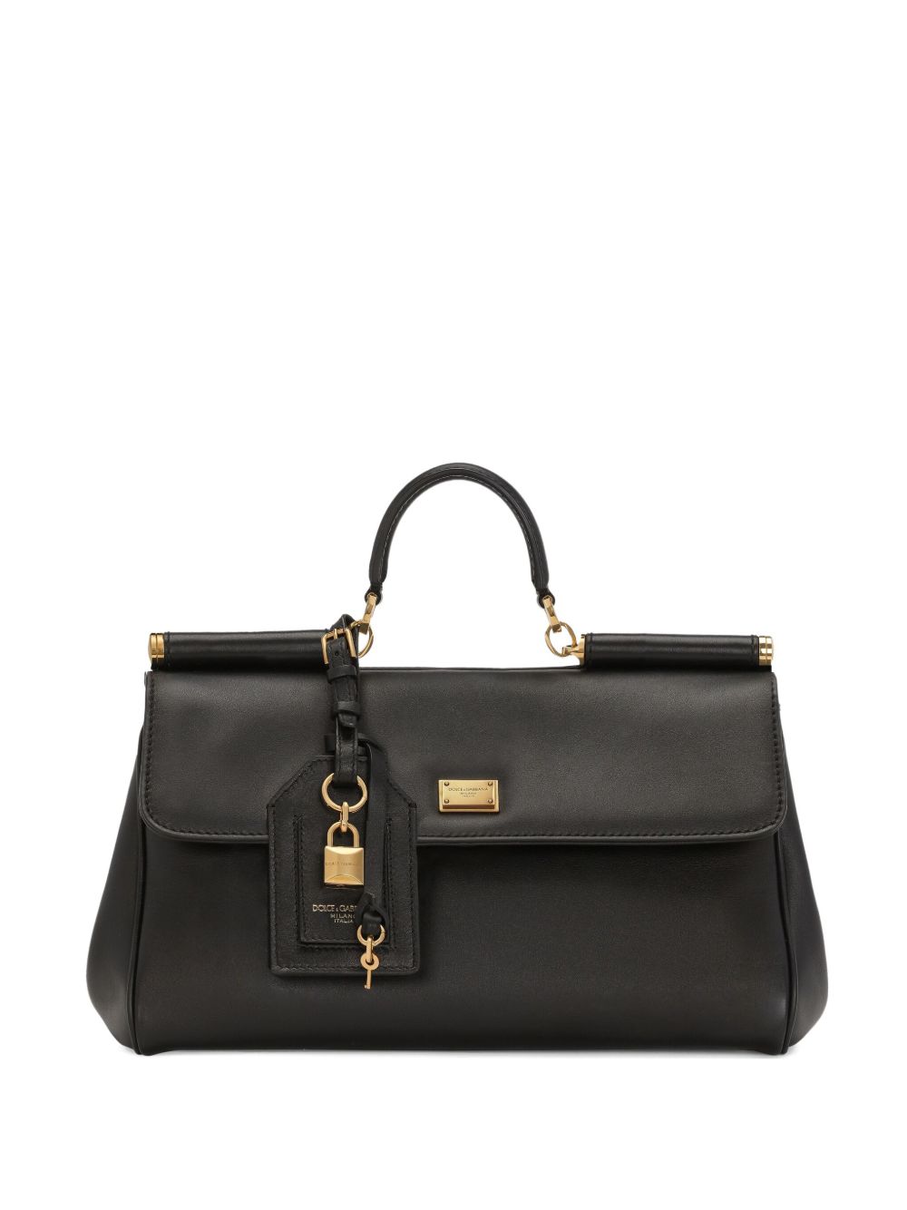 Dolce & Gabbana My Sicily Leather Handbag Black