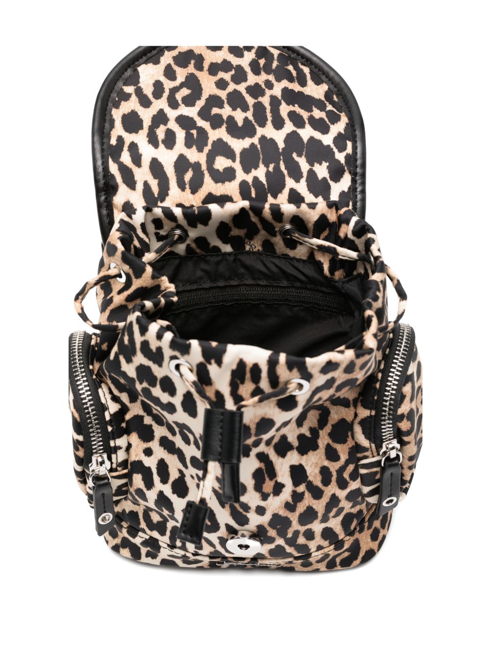 Ganni Leopard Small Nylon Bucky Backpack LEOPARD PRINT