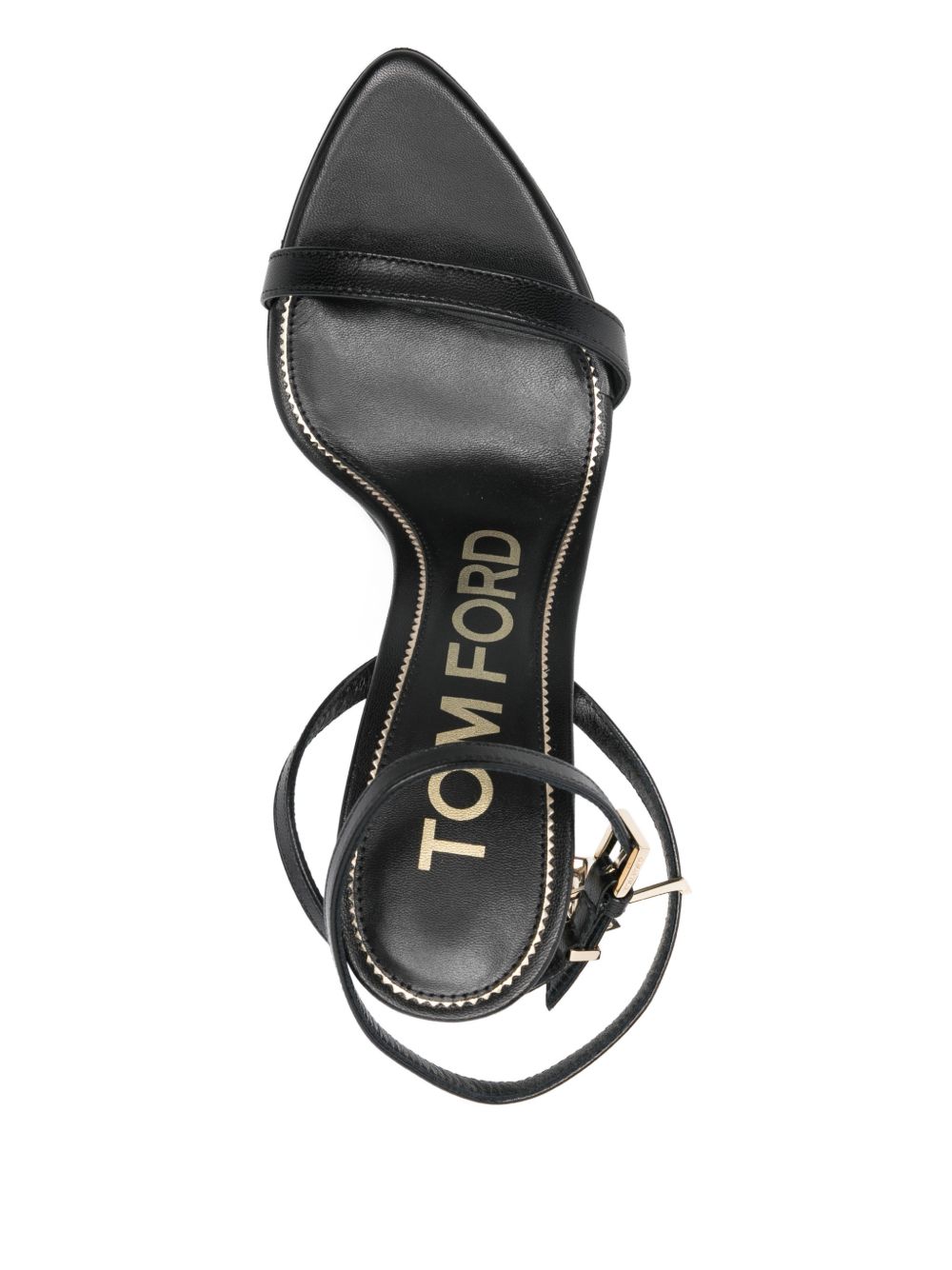 Tom Ford Leather Heel Sandals Black