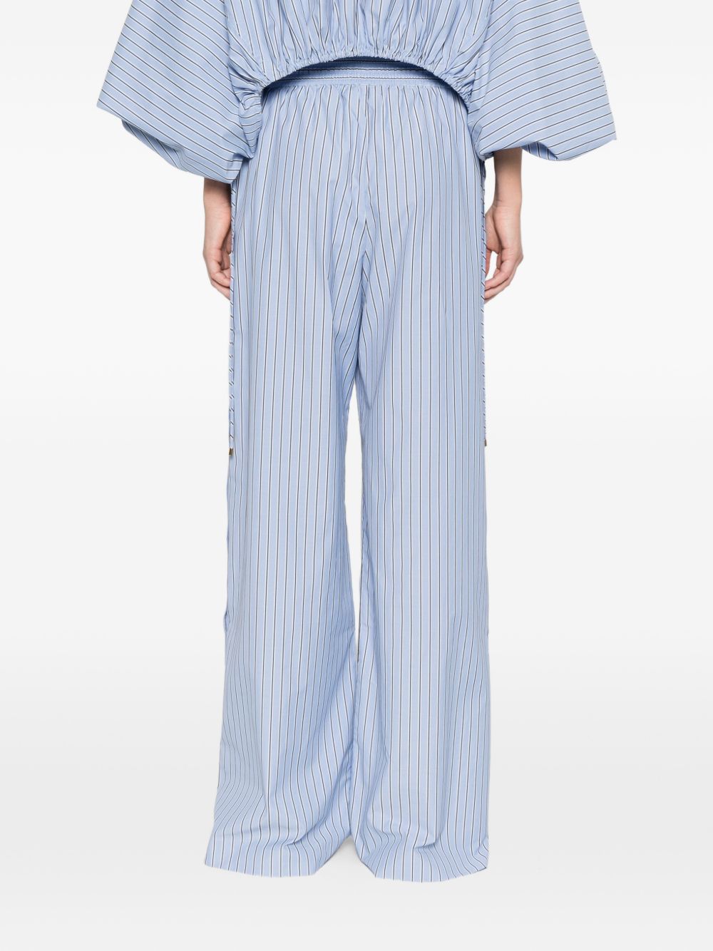 Zimmermann Wide-Leg Striped Trousers Clear Blue