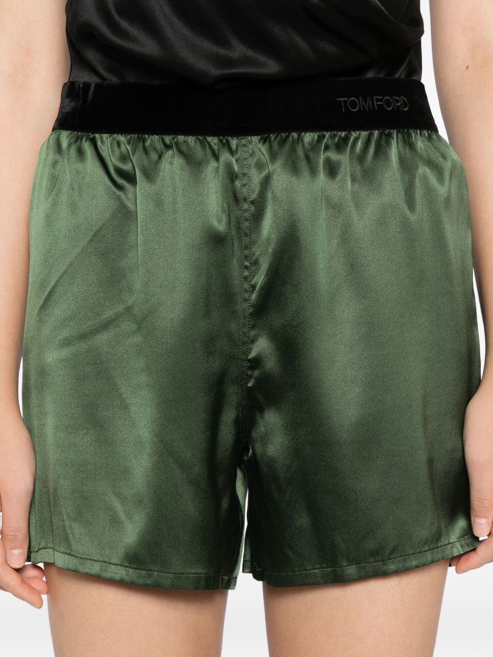 Tom Ford Silk Pajama Shorts Green