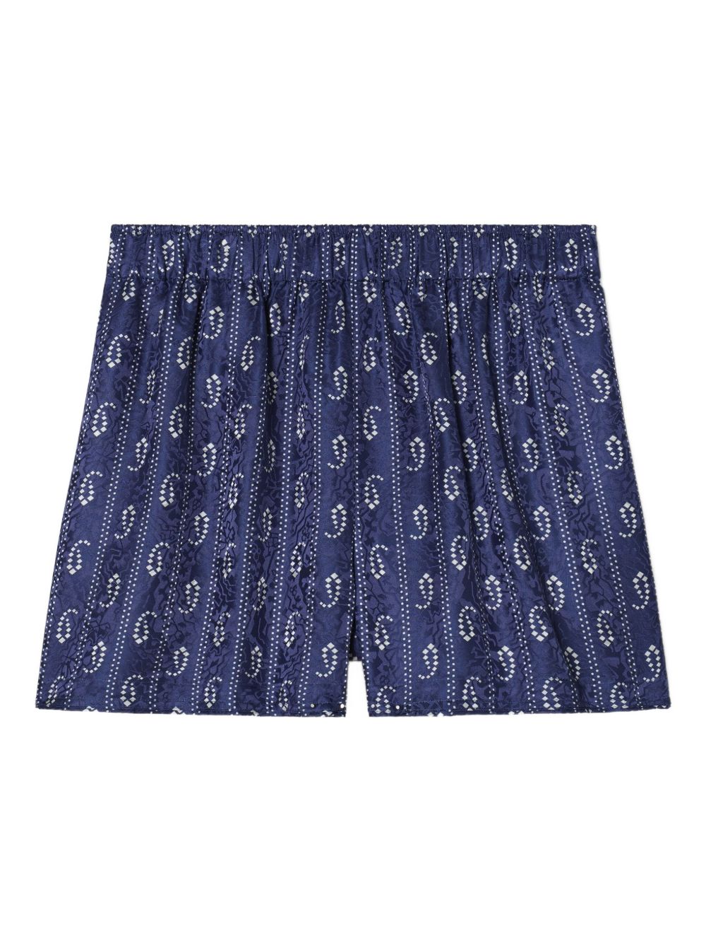 Tory Burch Printed Silk Shorts Blue