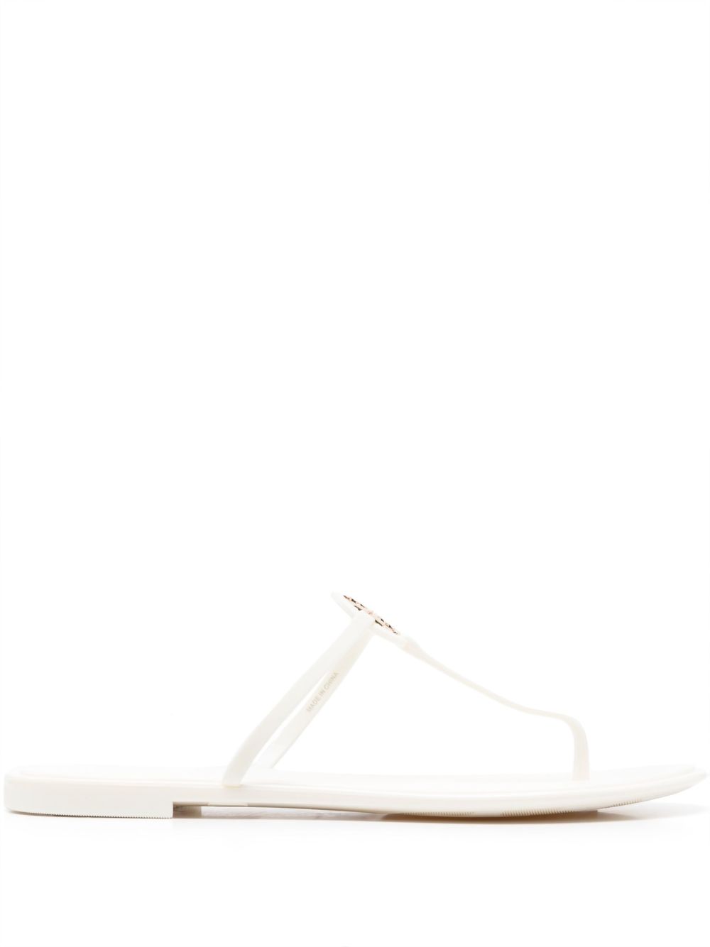 Tory Burch Miller Flat Logo Sandals White