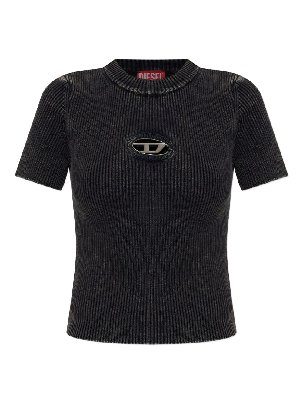 Diesel Oval D Logo Cotton T-Shirt Black