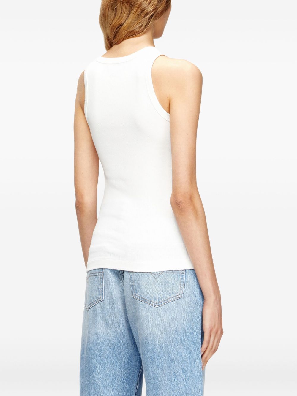 Diesel Cotton Ribbed Tank Top White