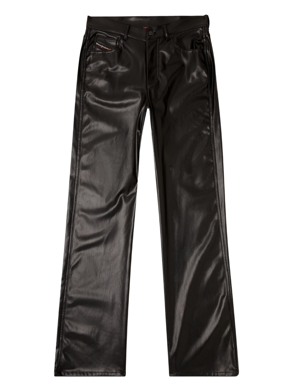 Diesel Faux Leather Slim Trousers Black