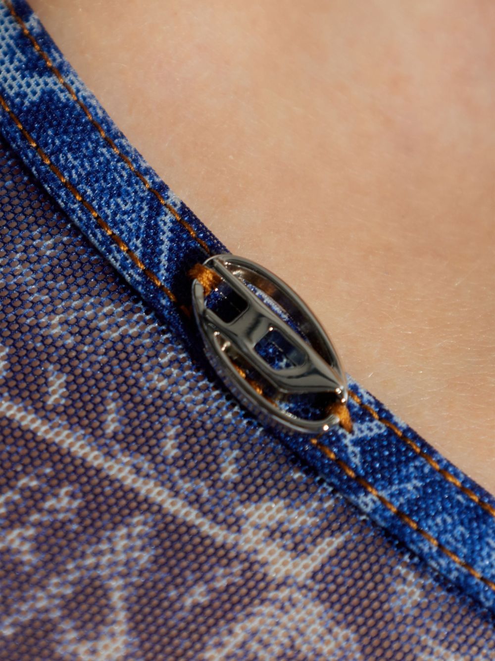 Diesel Denim Print Short Sleeve T-shirt Blue