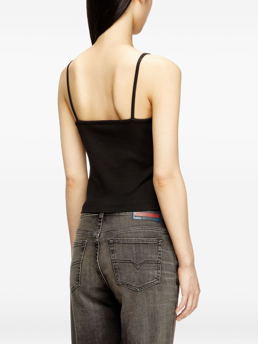Diesel Logo Cotton Tank Top Black