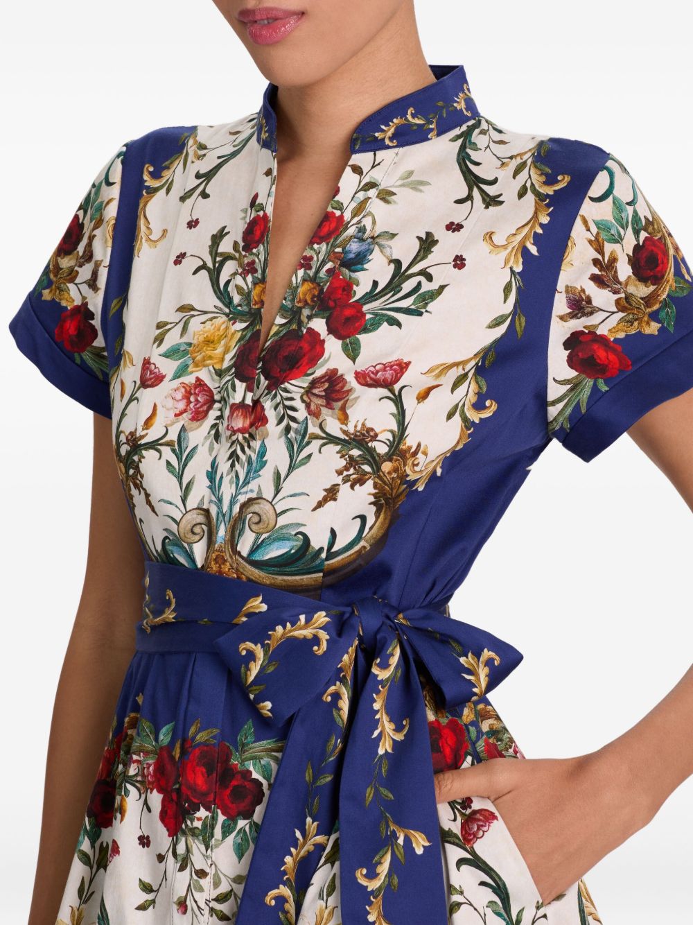 Alice + Olivia Floral Print Mini Dress Blue