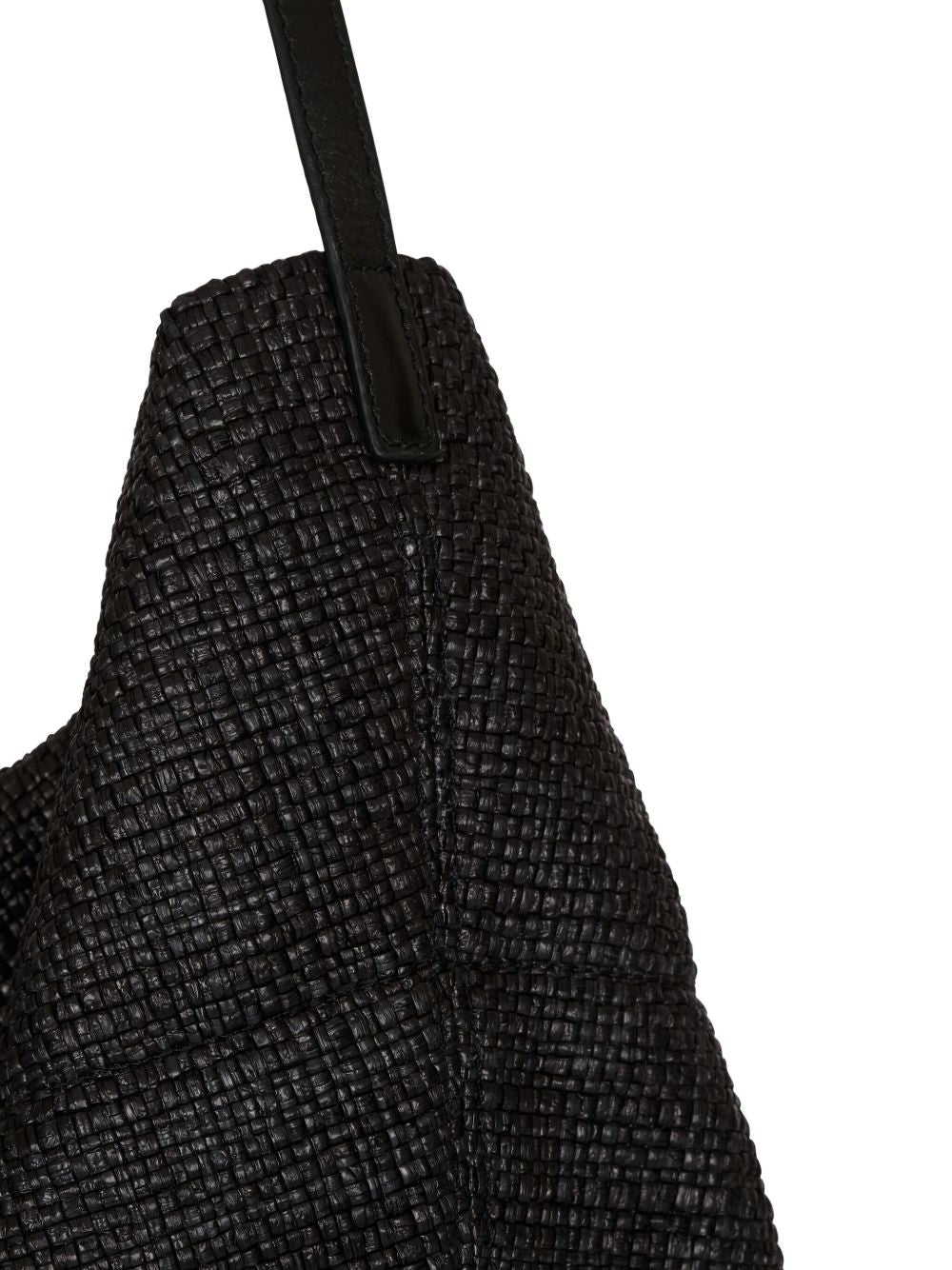 Balmain Track Raffia Tote Bag Black