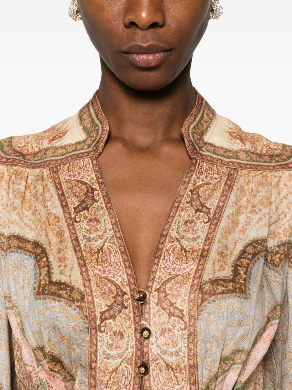 Zimmermann Wanderlust Linen Midi Dress Beige