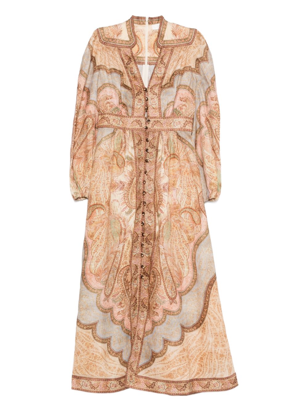 Zimmermann Wanderlust Linen Midi Dress Beige